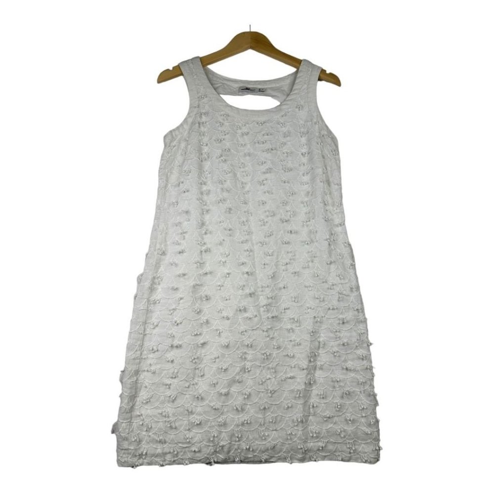Vineyard Vines Scallop Drop Fringe Detail Linen Dress size‎ 4 White